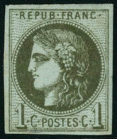 * N°39C 1c Olive R3 - TB - 1870 Emission De Bordeaux