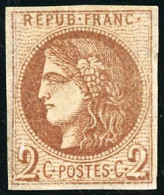 ** N°40B 2c Brun-rouge R2 - TB - 1870 Bordeaux Printing