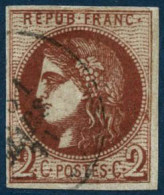 Obl. N°40Bf 2c Rouge-brique Foncé - TB - 1870 Bordeaux Printing