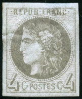 ** N°41B 4c Gris, R2 - TB - 1870 Bordeaux Printing