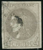 Obl. N°41B 4c Gris R2 - TB - 1870 Ausgabe Bordeaux