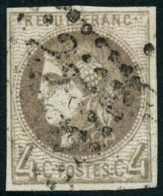 Obl. N°41Bd 4c Gris Foncé, R2 - TB - 1870 Bordeaux Printing