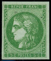 ** N°42B 5c Vert-jaune, R2 - TB - 1870 Emission De Bordeaux