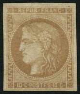 * N°43Aa 10c Bistre R1 - TB - 1870 Bordeaux Printing