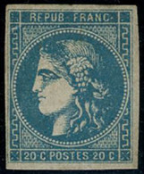 ** N°46Ac 20c Outremer, Type III R1 - TB - 1870 Bordeaux Printing