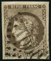 Obl. N°47a 30c Brun Clair - TB - 1870 Bordeaux Printing