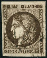 Obl. N°47 30c Brun - TB - 1870 Bordeaux Printing