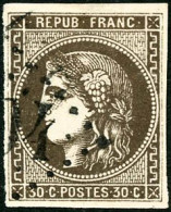 Obl. N°47b 30c Brun Noir - TB - 1870 Bordeaux Printing