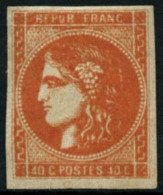 ** N°48 40c Orange - TB - 1870 Emissione Di Bordeaux