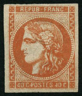 * N°48 40c Orange - TB - 1870 Emisión De Bordeaux