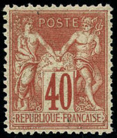 * N°70 40c Orange, Charnière Très Légère Signé Brun - TB - 1876-1878 Sage (Tipo I)