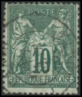 Obl. N°76 10c Vert - TB - 1876-1898 Sage (Tipo II)