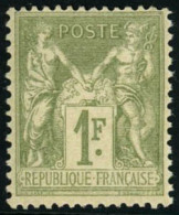 ** N°82 1F Olive Clair, Pièce De Luxe - TB - 1876-1898 Sage (Type II)