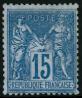 ** N°90a 15c Bleu S/bleu, Très Belle Nuance  - TB - 1876-1898 Sage (Type II)