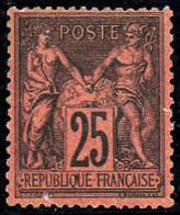** N°91 25c Noir S/rouge, Pièce De Luxe - TB - 1876-1898 Sage (Tipo II)