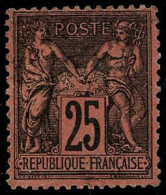 ** N°91 25c Noir S/rouge - TB - 1876-1898 Sage (Type II)