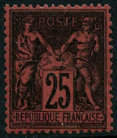 ** N°91 25c Noir S/rouge, Pièce De Luxe - TB - 1876-1898 Sage (Type II)