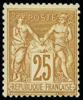 ** N°92 25c Bistre S/jaune - TB - 1876-1898 Sage (Type II)