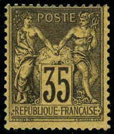 ** N°93 35c Violet-noir S/jaune - TB - 1876-1898 Sage (Type II)