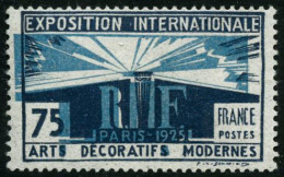 ** N°215 75c Bleu Foncé Et Bleu Spectaculaire Décalage Latéral De La Teinte De Fond, RARE - TB - Other & Unclassified