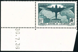 ** N°321 10F Vert, Coin Daté 30/7/36 - TB - Otros & Sin Clasificación