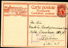 Bild-Postkarte P128-2 BASEL Basel - Berlin 1929 - Ganzsachen