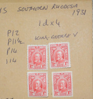 SOUTHERN RHODESIA   STAMPS 4x 1d  George V  1931  ~~L@@K~~ - Southern Rhodesia (...-1964)