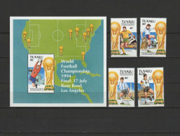 Tuvalu 1994 Football Soccer World Cup, Set Of 4 + S/s MNH - 1994 – Stati Uniti