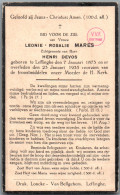 Bidprentje Leffinge - Mares Leonie Rosalie (1873-1935) - Santini