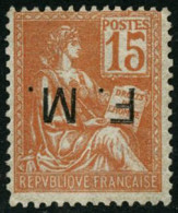 ** N°1a 15c Orange, Surcharge Renversée - TB - Timbres De Franchise Militaire