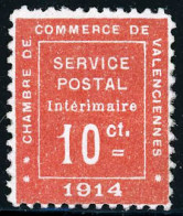 ** N°1 10c Vermillon (Valenciennes) - TB - Guerre (timbres De)