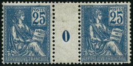 ** N°114 25c Bleu, Paire Mill 0 - TB - Millésime