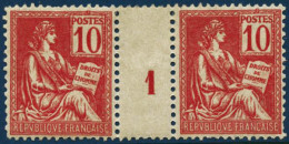 ** N°116 10c Rouge, Paire Mill 1 - TB - Millésimes