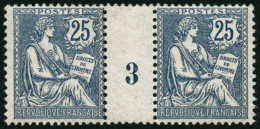 ** N°127 25c Bleu, Paire Mill 3 - TB - Millésime