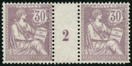 ** N°128 30c Violet, Paire Mill 2 - TB - Millésimes