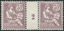 ** N°128 30c Violet, Paire Mill 2 - TB - Millésimes