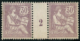 ** N°128 30c Violet, Paire Mill 2 - TB - Millésimes