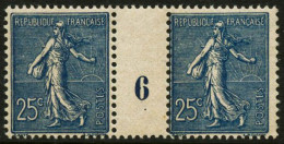 ** N°132b 25c Bleu-noir Paire Mill 6 - TB - Millésimes