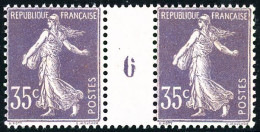 ** N°136 35c Violet, Paire Mill 6 - TB - Millésimes