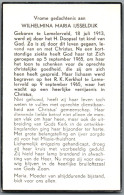 Bidprentje Lemelerveld (NL) - Ijsseldijk Wilhelmina Maria (1913-1965) - Devotion Images