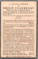 Bidprentje Lendelede - Claerbout Emilie (1912-1945) - Imágenes Religiosas