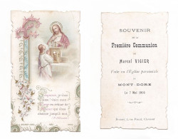 Le Mont-Dore, 1re Communion De Marcel Vigier, 1905, Citation P. Ollivaint, Bouasse-Lebel N° 1595 - Devotieprenten