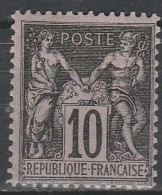 France N° 103 * SAGE Type I 10 C Noir S. Lilas - 1876-1878 Sage (Type I)