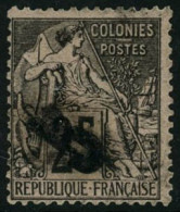 ** N°7c 5 S/25c Noir S/ros, Surcharge Oblique  RARE - TB - Autres & Non Classés