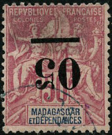 Obl. N°48a 05 Sur 50c Rose, Surcharge Renversée - TB - Altri & Non Classificati