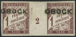 ** N°16 1F Marron, Paire Mill 2 Pli Vertical Sur Le Millésime, RARE Les Timbres - TB - Andere & Zonder Classificatie