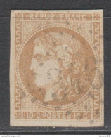 RARE NUANCE "BISTRE VERDATRE" N°43Ab TBE Signé Scheller Cote 700€ - 1870 Ausgabe Bordeaux