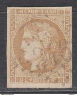 RARE NUANCE "BISTRE VERDATRE" N°43Ab TBE Signé Scheller Cote 700€ - 1870 Emissione Di Bordeaux