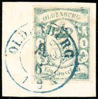 Obl. Sur Fragment N°12 3g Bleu S/fgt - TB - Oldenbourg