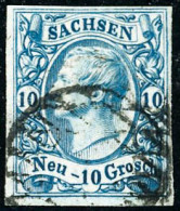 Obl. N°12 10n Bleu - TB - Saxe